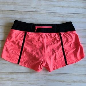 EUC Lululemon Speed Shorts Neon Pink & Black 8